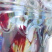 karafa-konvička vrstvené vícebarevné sklo