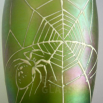 váza irizované sklo - malba pavučina