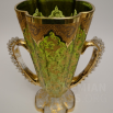 váza s uchy - nabíhané sklo - reliefní zlato