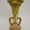 váza s 3 uchy - nabíhané sklo - reliefní zlato