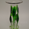 váza Kristal mit olivgrün und aquamarin Auflagen