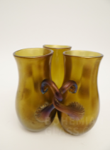 3 uchy propojené vázy Bronze Glatt