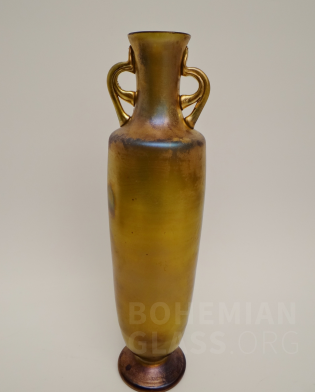 váza Bronze glatt mit gold s dvojitými uchy