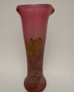 váza vrstvené malované sklo