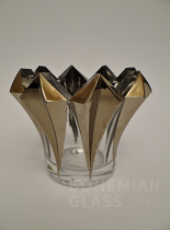 váza lisované sklo - platinované