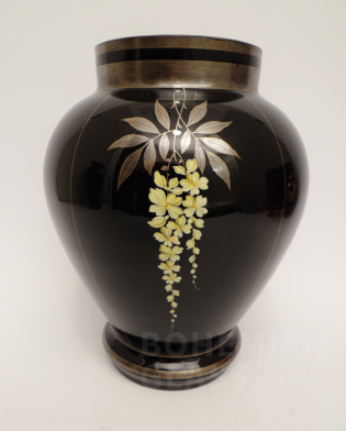 váza burelové sklo - barevné květy