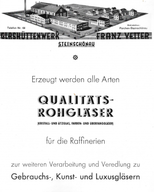 Franz Vetter Glashüttenwerk Steinschönau
