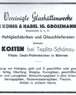 Vereinigte Glasshüttenwerke Pallme König & Habel, Ig. Groszmann´s Sohn G.m.b.H.