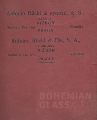 Antonín Rückl a synové - broušené sklo - cca 1920