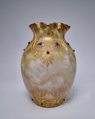 váza vrstvené, mramorované sklo - ornament