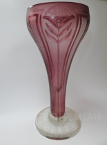 váza leptaný a broušený secesní dekor