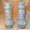 2 vázy - brok.sklo - šedo-modro-bílá