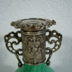 váza Malachit se stříbrnou montáží
