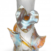 váza Silber Wellenoptisch mit Blume