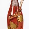 váza s uchem ve tvaru hada na patce - zlatá malba