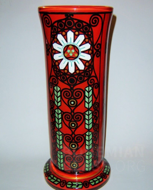 váza s malbou - stylizovaná květina