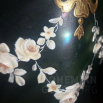váza irizované sklo - florální dekor