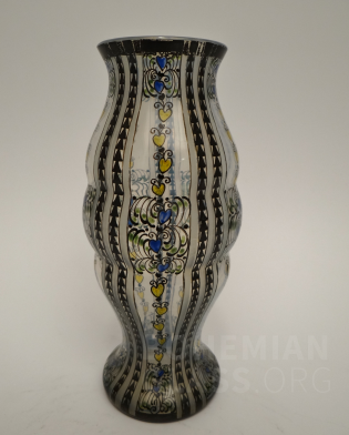 váza  perokresba - florální ornamentální dekor