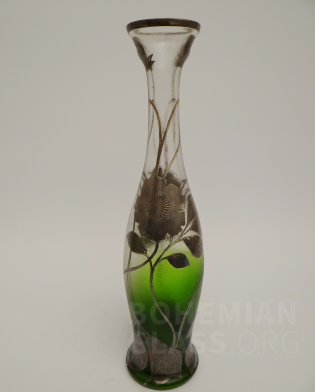 váza nabíhané leptané sklo - galvanoplastika