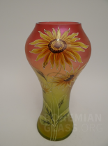 váza irizované sklo - slunečnice