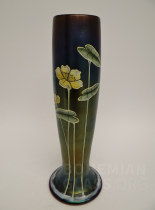 váza irizované sklo - malba