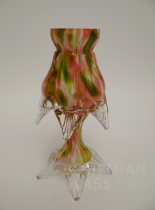 váza vrstvené vícebarevné sklo