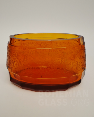 váza broušené sklo s leptaným dekorem Fipop