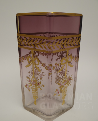 váza nabíhané malované sklo
