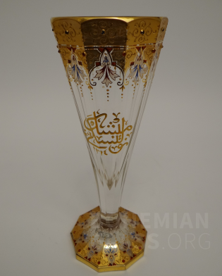 váza broušené sklo - ornamentální dekor Orient