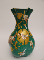 váza vrstvené sklo - malba reliefní zlato a email