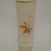 váza na nožce alabastrové sklo - florální dekor