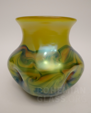 váza nepravidelný česaný vícebarevný dekor