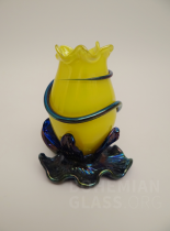 váza barevné sklo - hutní nálepy