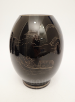 váza burelové sklo - chinoiserie