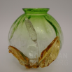 váza "Grün verlaufend Astglas mit Rohrkolben"
