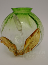 váza "Grün verlaufend Astglas mit Rohrkolben"