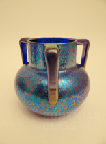 váza s 3 uchy Cobalt Papillon "Art Deco"