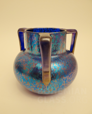 váza s 3 uchy Cobalt Papillon "Art Deco"