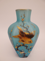 váza vrstvené sklo - japonizující malba