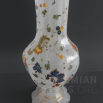 váza broušený bílý opál, reliefní zlato a emaily