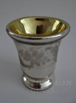 amalgamový pohár - florální dekor