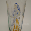 váza leptané, broušené malované sklo