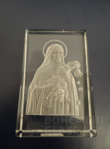 destička lisované sklo Panna Marie