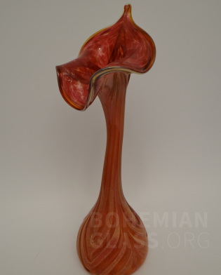váza irizované sklo - česaný dekor