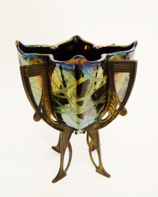 váza "Banded Gold" v bronzové montáži