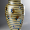 váza Thea mit blau und Silber gesponnen und blau und Silber Punkte
