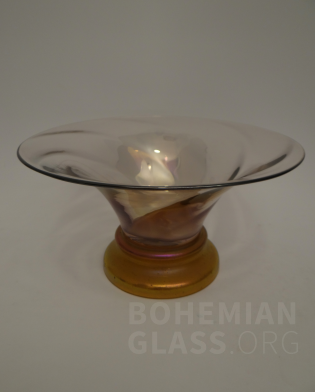 váza Kristall Schief gewalzt mit silberiris