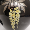 váza burelové sklo - barevné květy