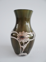 váza braun Metallin se stříbrnou galvanoplastikou