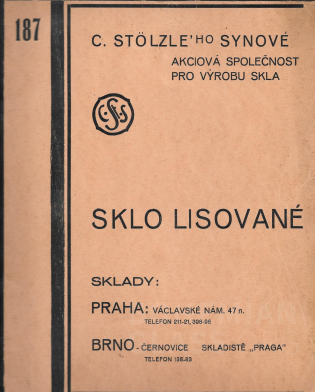 C.Stölzle´ho synové - kat. 187 - lisované sklo